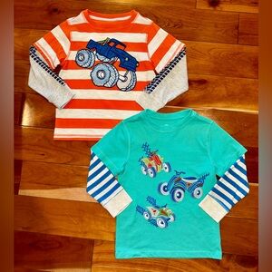 Bundle Deal - Kids' Monster Truck Embroidered Long Sleeve Shirts